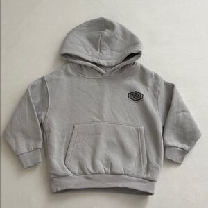 Zara Light Gray Blue Kids Hoodie ‘Brave & Genuine’ Size 3-4 Years